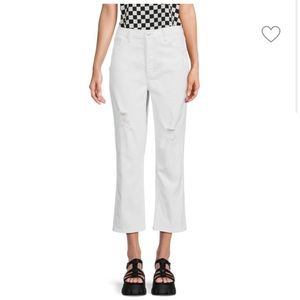 NWT JOE'S JEANS OG High Rise Cropped Distressed Straight Jeans in White Size 26